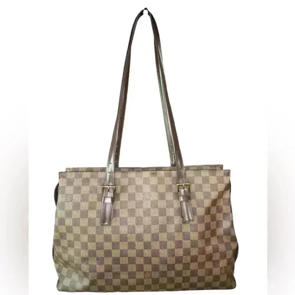 Louis Vuitton vintage Damier Chelsea Shoulder Tote Bag.